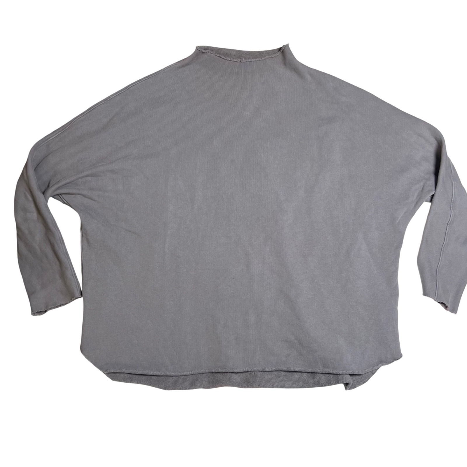 Frank & Eileen Tee Lab Effie Long-Sleeve Funnel Neck Capelet Cotton Sweatshirt M